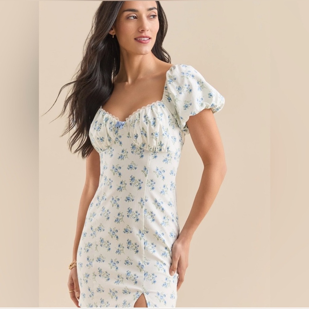 Altar’d State Giselle Floral Puff Sleeve Mini Dress | Size Large | NWOT - Picture 4 of 4